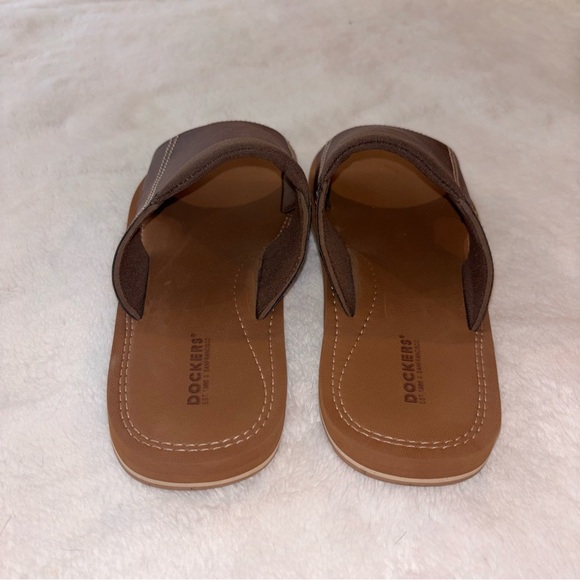 Dockers Leather Brown Slide Sandals - Picture 4 of 6
